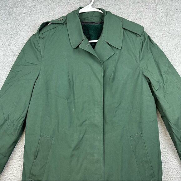 ROTC Raincoat Girls Junior 12R Green Removable Liner Long Trench Coat Winter - Picture 2 of 12